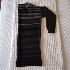 Eileen Fisher Merino black & grey striped tunic M